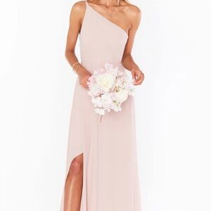 NWT Show Me Your Mumu Shannon One Shoulder Dress ~ Dusty Blush Crisp